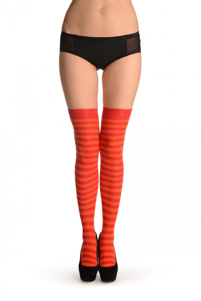 liss kiss Orange & Dark Orange Warm Winter Cotton - Over The Knee Socks