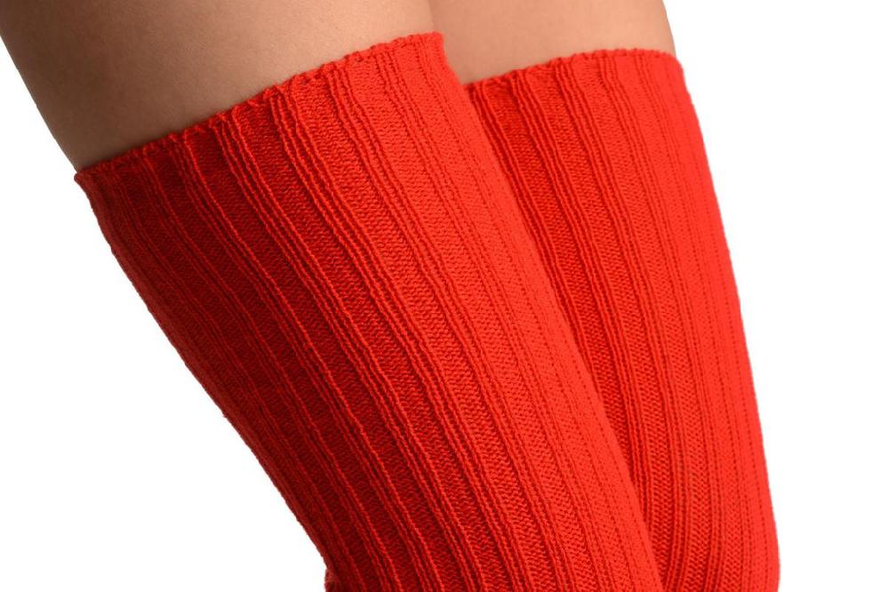 Liss Kiss Orange Red Stirrup Dance/Ballet Leg Warmers - Leg Warmers