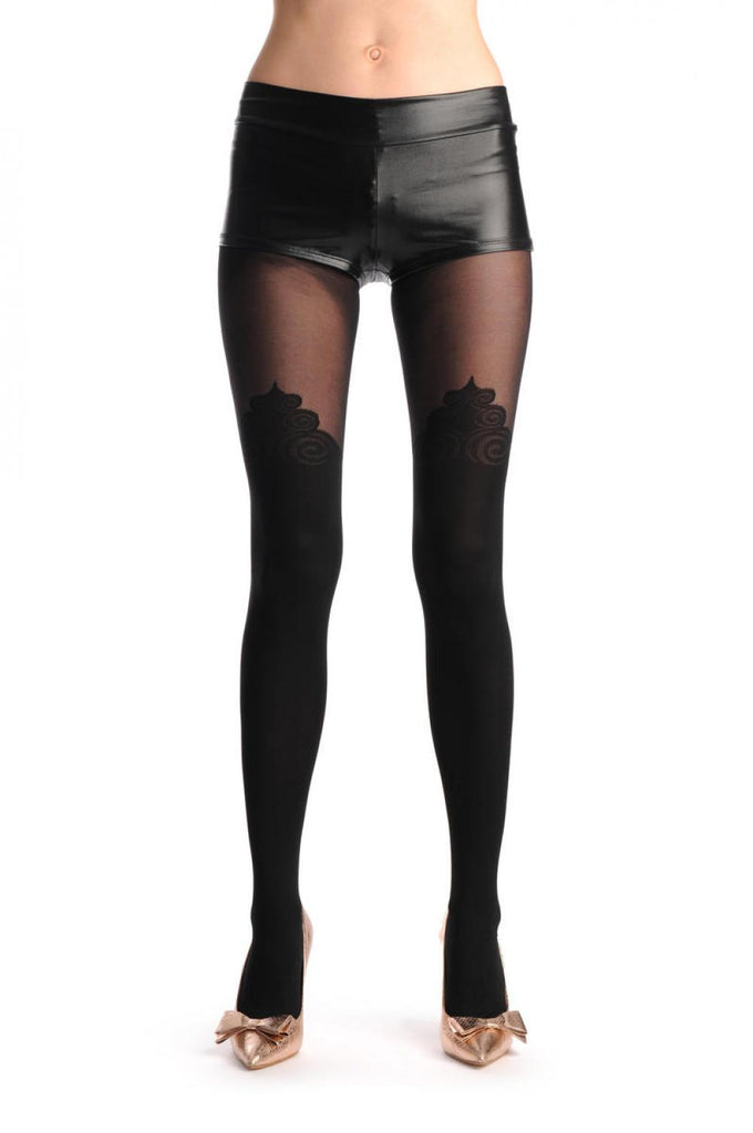 liss kiss Over The Knee Opaque Lace Sock & Transparent Top - Tights