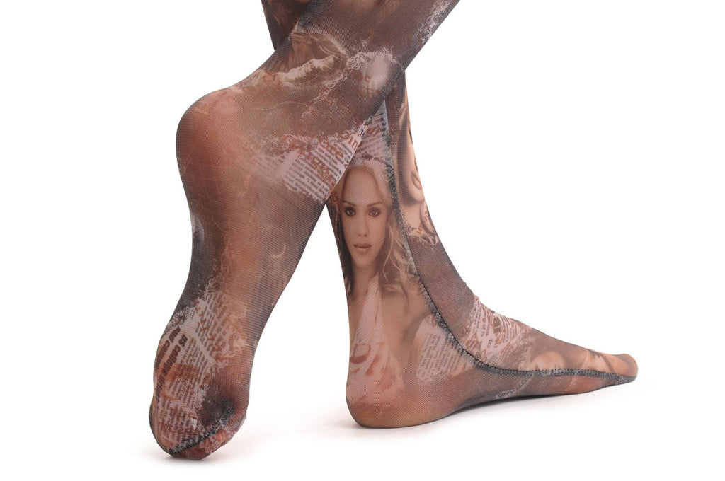 Liss Kiss Paris Hilton And Jessica Alba Vintage Lace Magazine - Tights