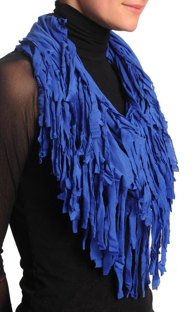 Liss Kiss Persian Blue With Tassels Snood Scarf - Snood
