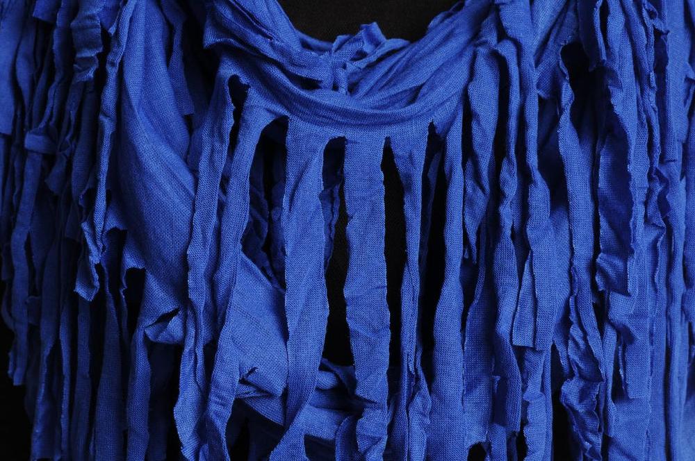 Liss Kiss Persian Blue With Tassels Snood Scarf - Snood