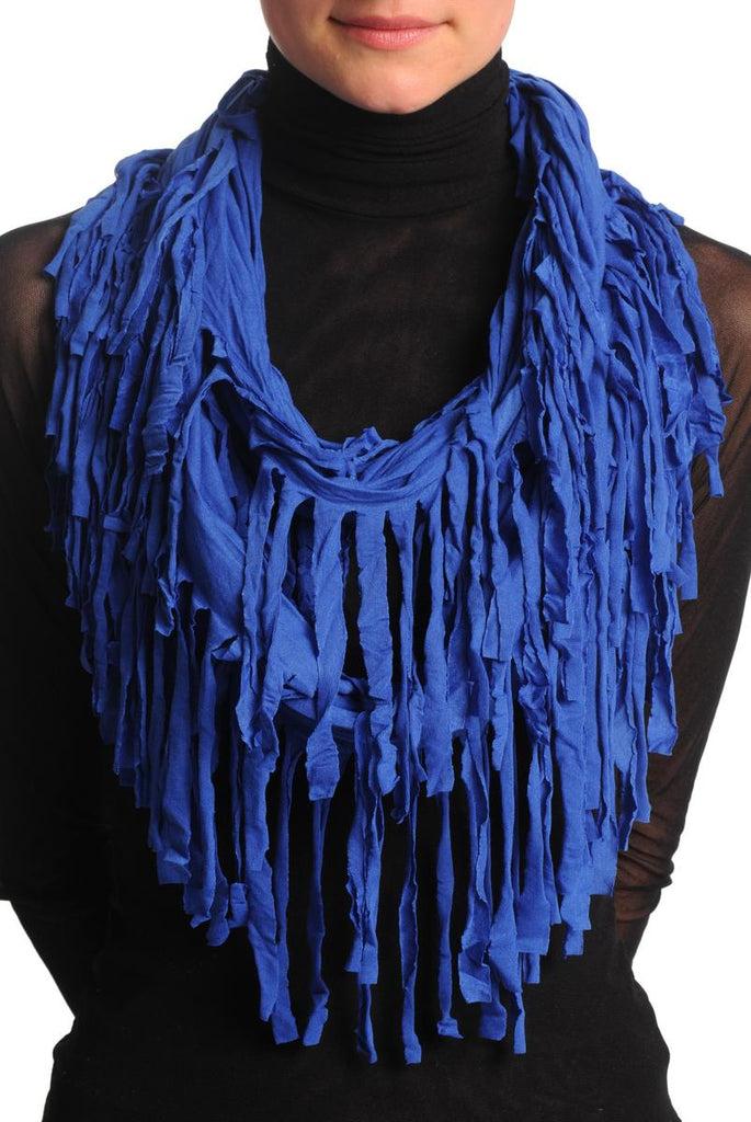 liss kiss Persian Blue With Tassels Snood Scarf - Snood