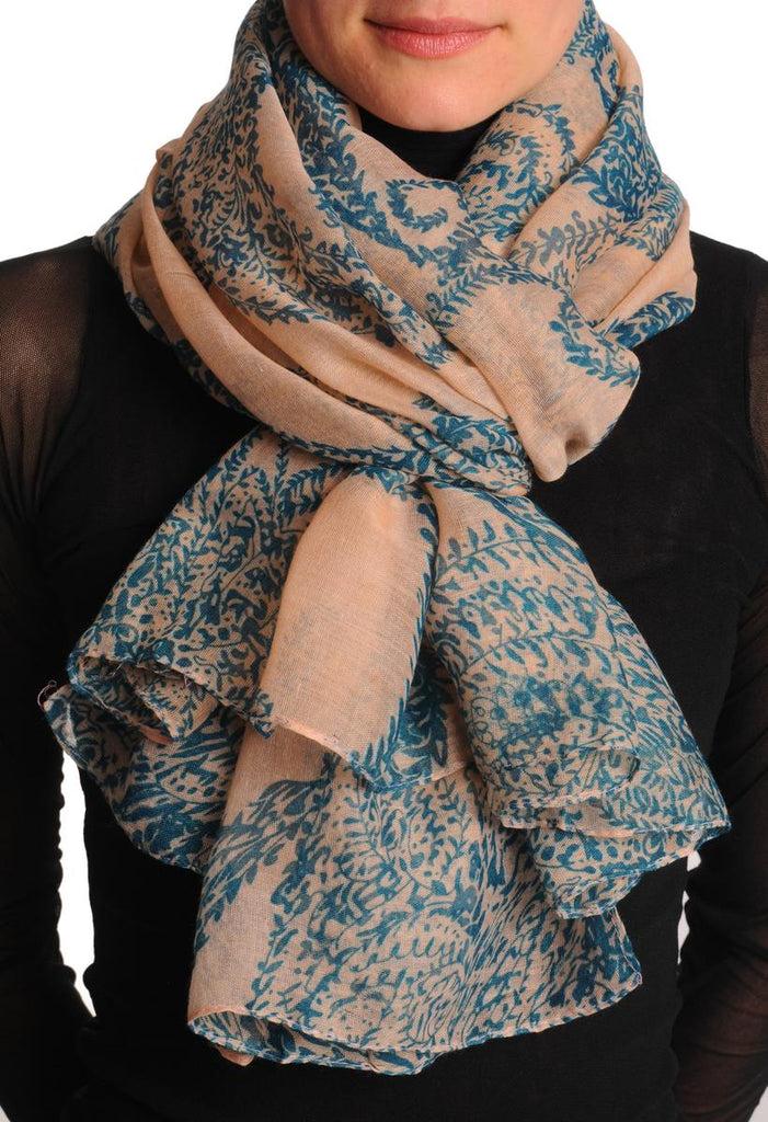 liss kiss Persian Green Fern Leaves On Light Pink Unisex Scarf & Beach Sarong - Scarf