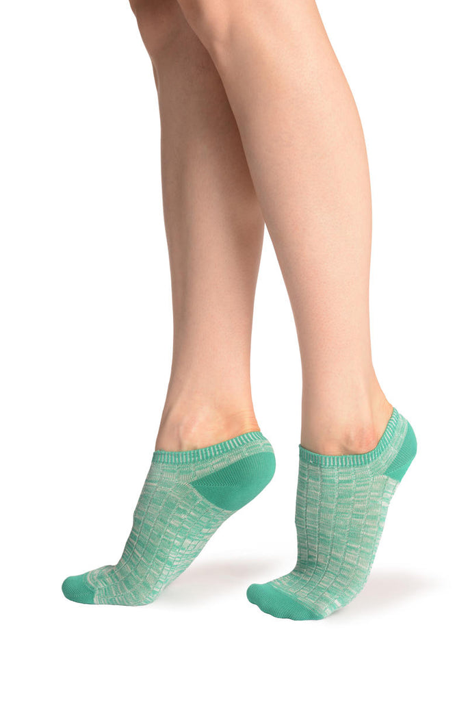 Liss Kiss Persian Green Melange Footies - Footsies Socks