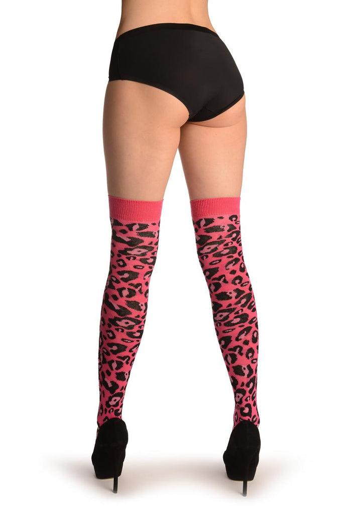 Liss Kiss Pink Camouflage Leopard - Over The Knee Socks