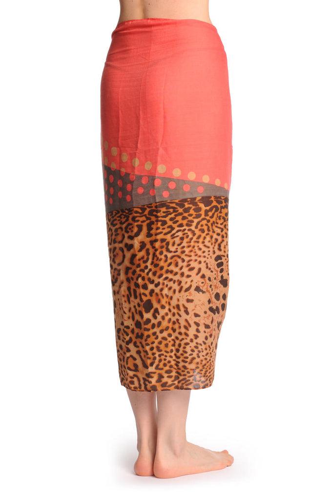 Liss Kiss Pink Grey & Leopard With Pink Polka Dots Unisex Scarf & Beach Sarong - Scarf