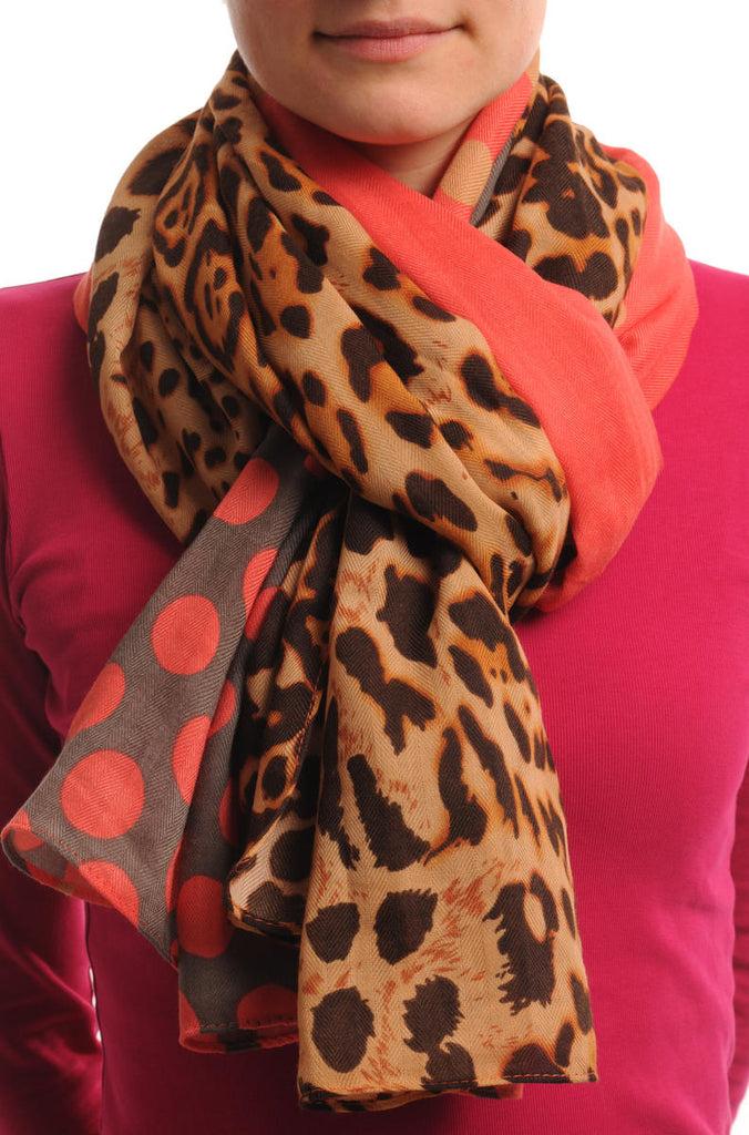 liss kiss Pink Grey & Leopard With Pink Polka Dots Unisex Scarf & Beach Sarong - Scarf