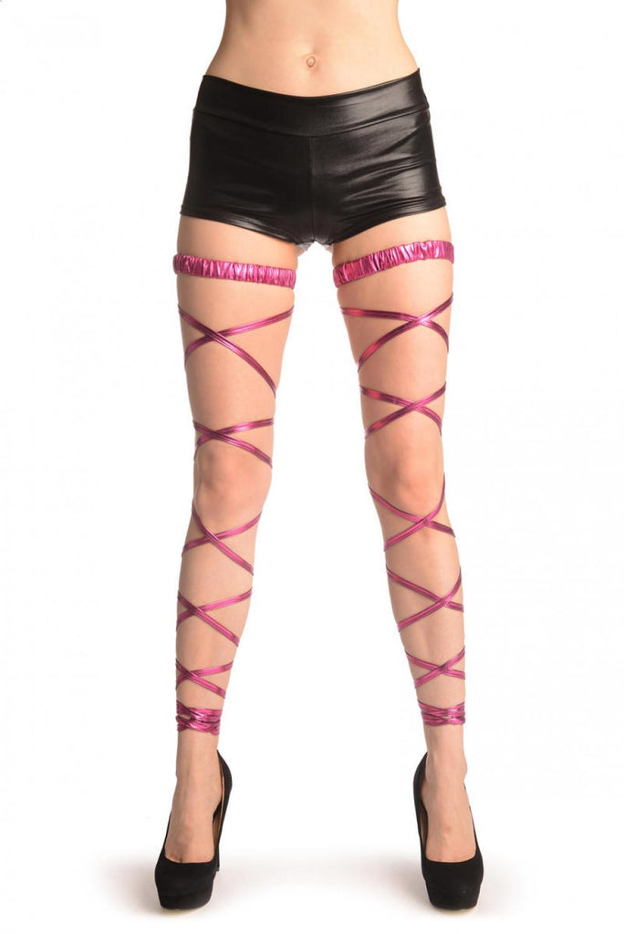 liss kiss Pink Metallic Leg Wrap With Elasticated Top - Leg Warmers