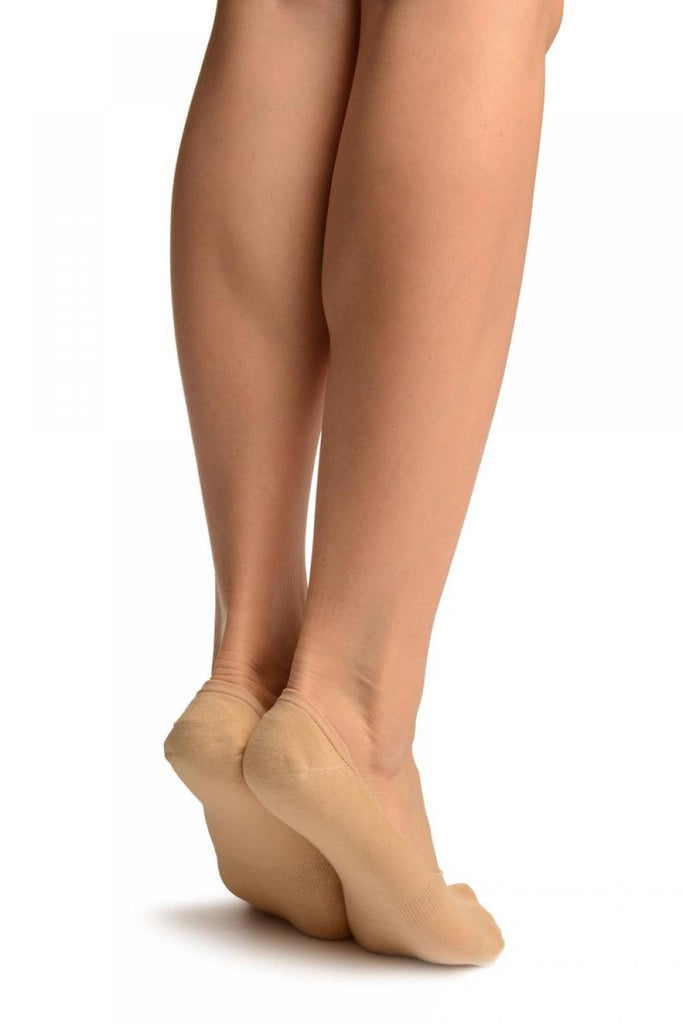 Liss Kiss Plain Beige Soft Back Top Footsies - Footsies Socks