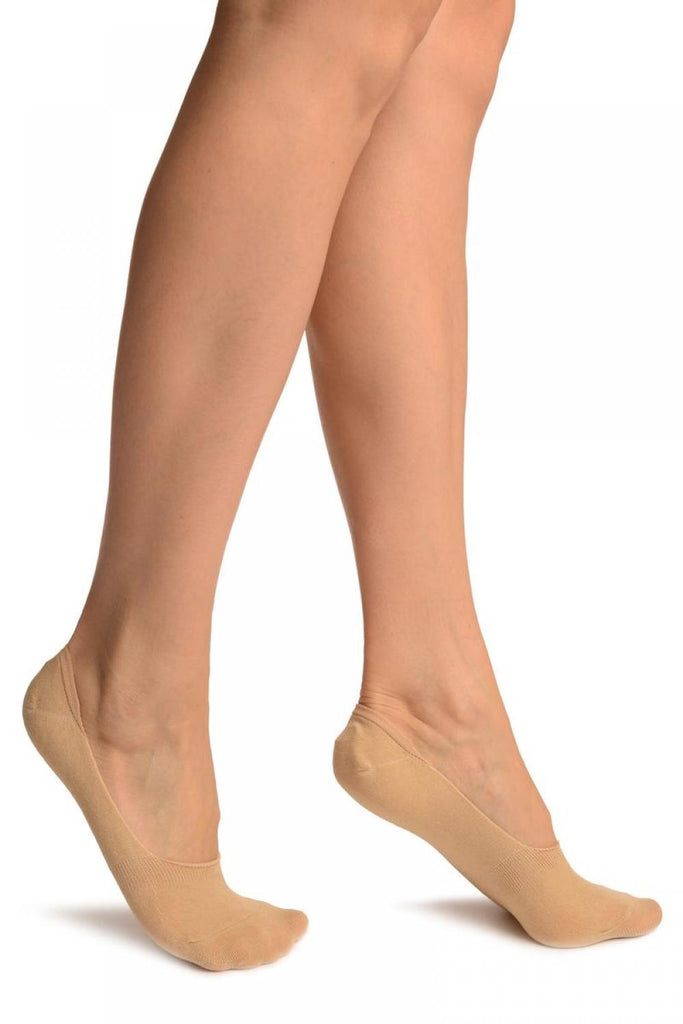Liss Kiss Plain Beige Soft Back Top Footsies - Footsies Socks