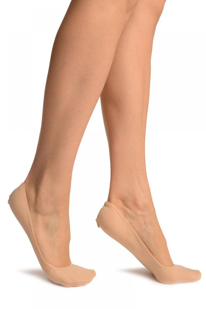 liss kiss Plain Beige Stretching Seam Footsies - Footsies Socks