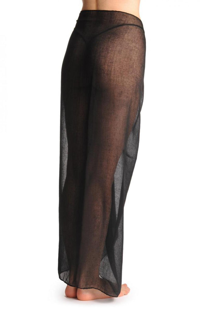 Liss Kiss Plain Black Unisex Scarf & Beach Sarong - Scarf