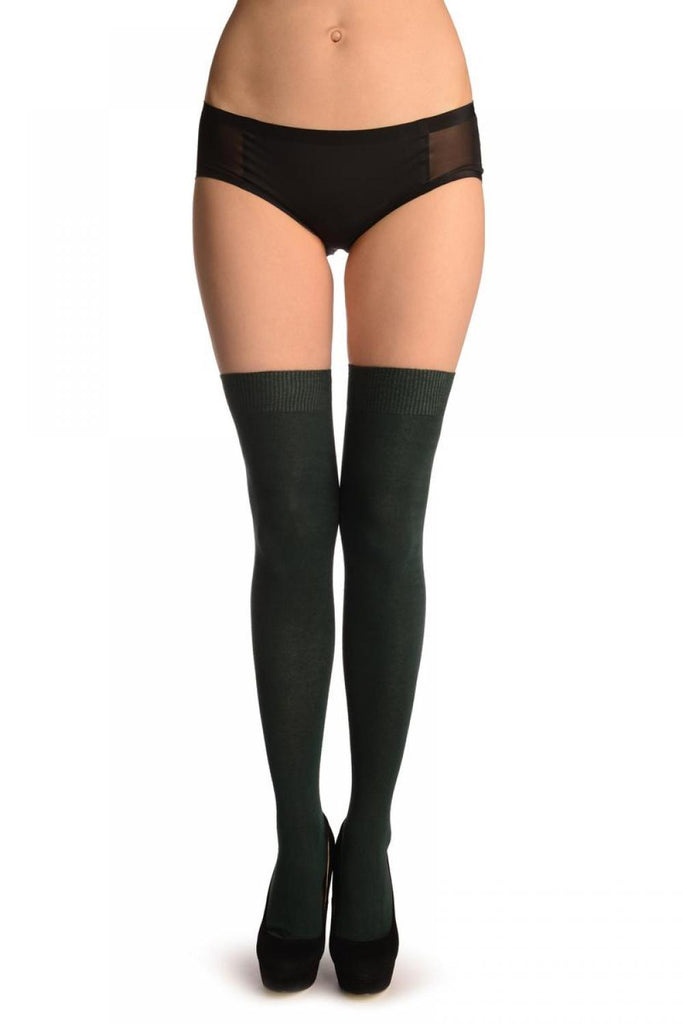 liss kiss Plain Bottle Green All Over - Over The Knee Socks