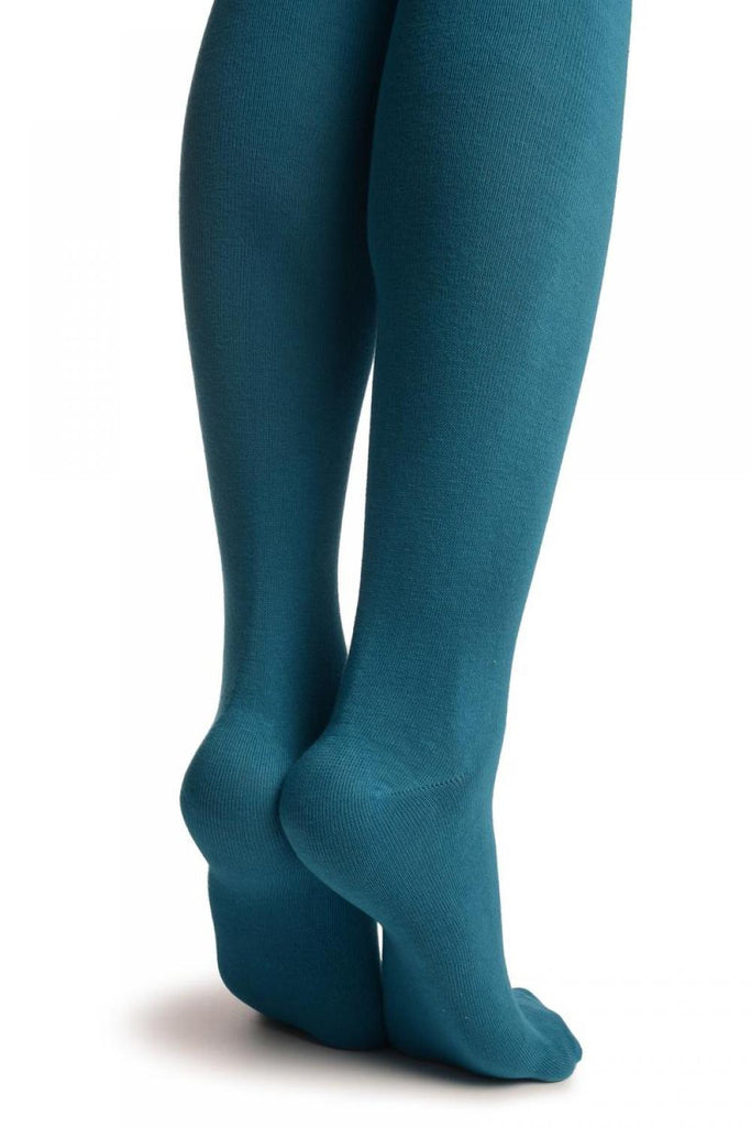 Liss Kiss Plain Cerulean Blue All Over - Over The Knee Socks