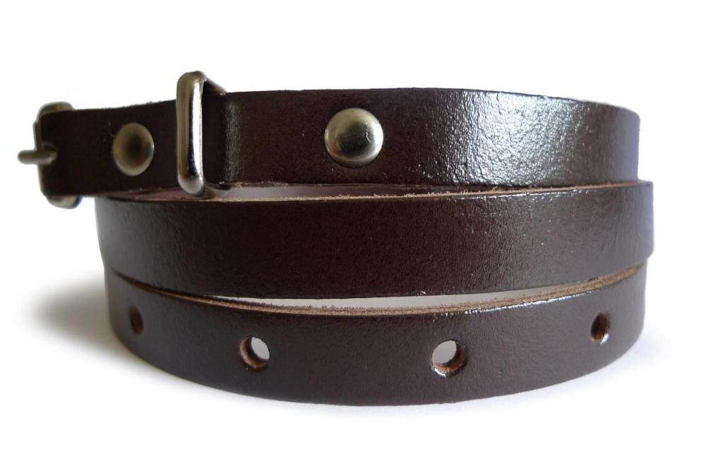 Liss Kiss Plain Chocolate Brown Real Leather Women Belt - Belt