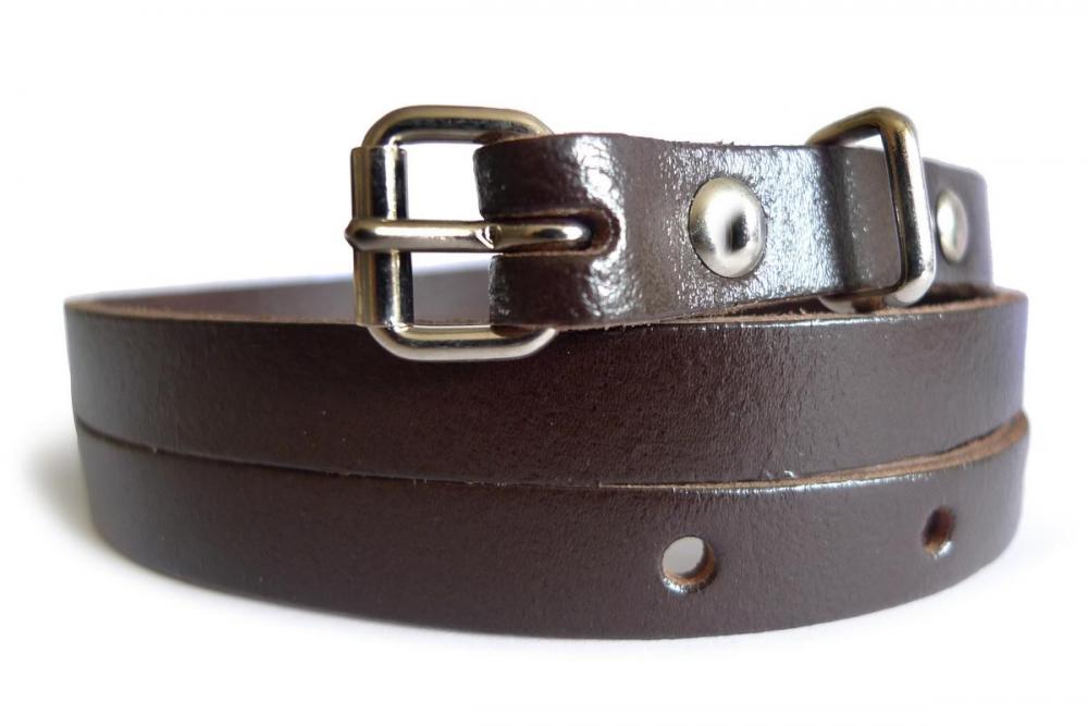 Liss Kiss Plain Chocolate Brown Real Leather Women Belt - Belt