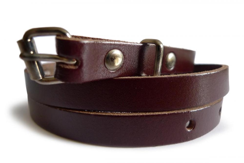 liss kiss Plain Dark Burgundy Real Leather Women Belt - Belt