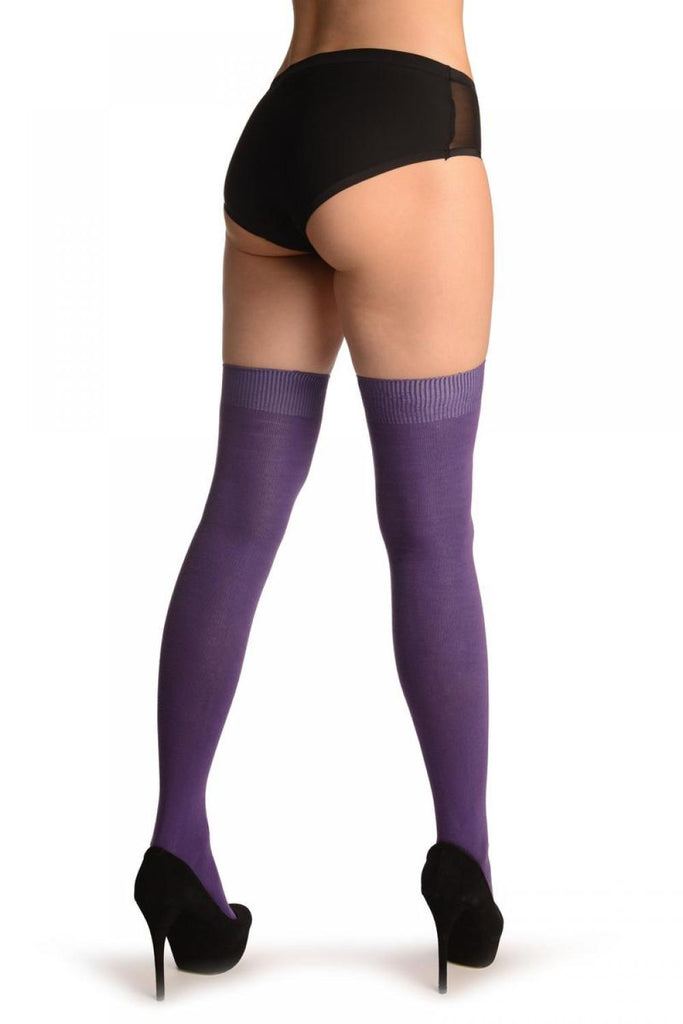 Liss Kiss Plain Dark Purple All Over - Over The Knee Socks