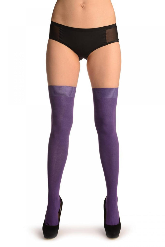 Liss Kiss Plain Dark Purple All Over - Over The Knee Socks