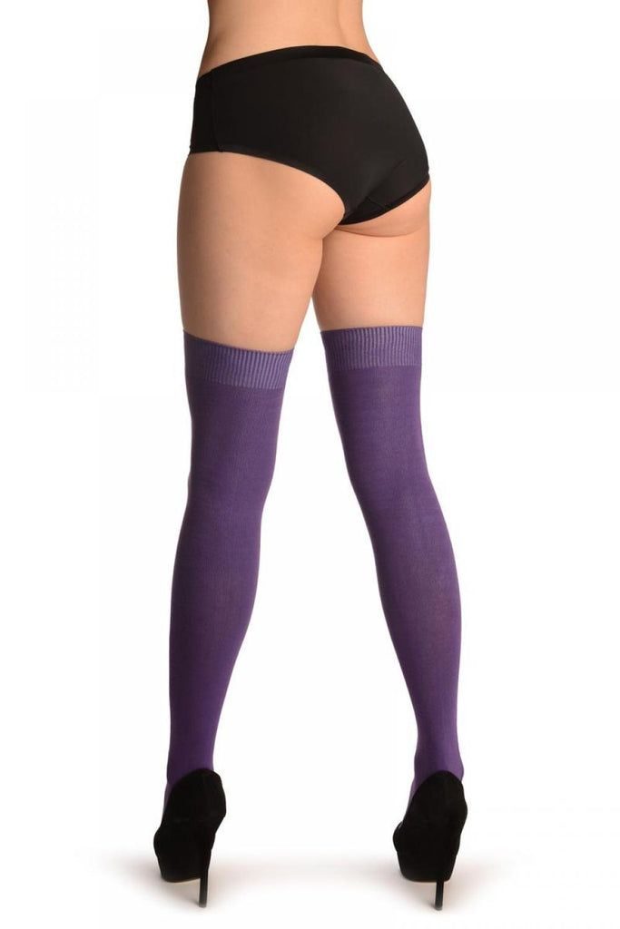 Liss Kiss Plain Dark Purple All Over - Over The Knee Socks