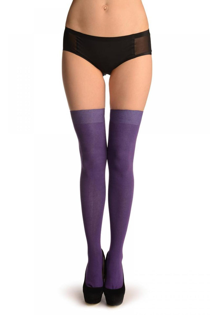 liss kiss Plain Dark Purple All Over - Over The Knee Socks