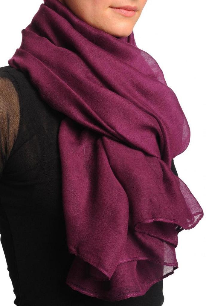 Liss Kiss Plain Dark Purple Unisex Scarf & Beach Sarong - Scarf