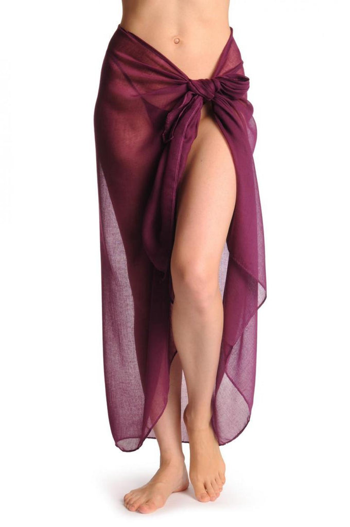Liss Kiss Plain Dark Purple Unisex Scarf & Beach Sarong - Scarf