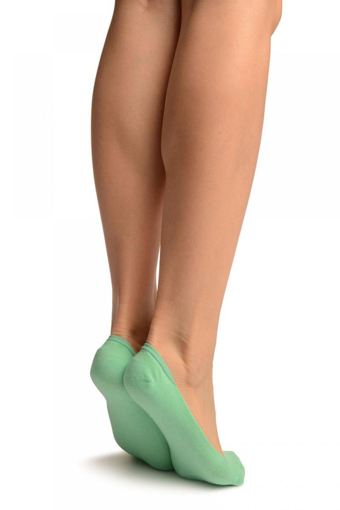 Liss Kiss Plain Green Soft Back Top Footsies - Footsies Socks