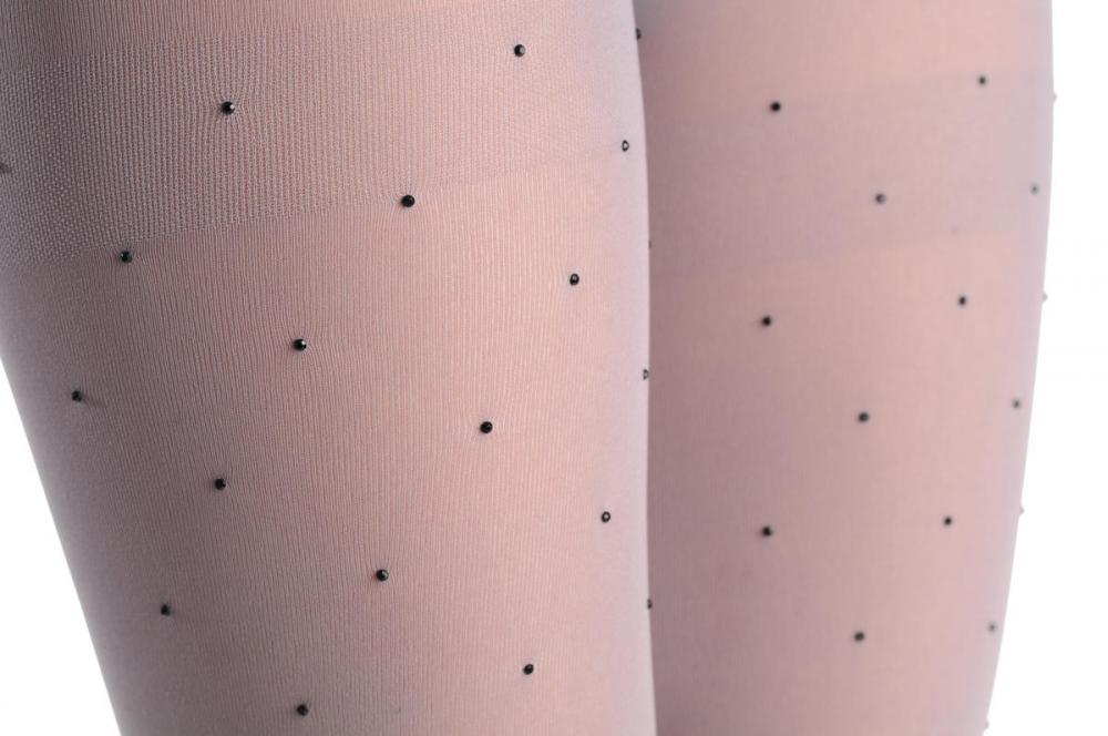 Liss Kiss Plain Grey With Black Crystals 80 Den - Tights