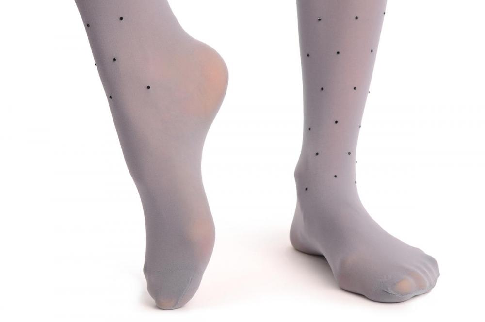 Liss Kiss Plain Grey With Black Crystals 80 Den - Tights