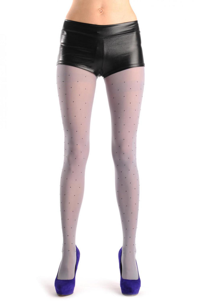 liss kiss Plain Grey With Black Crystals 80 Den - Tights