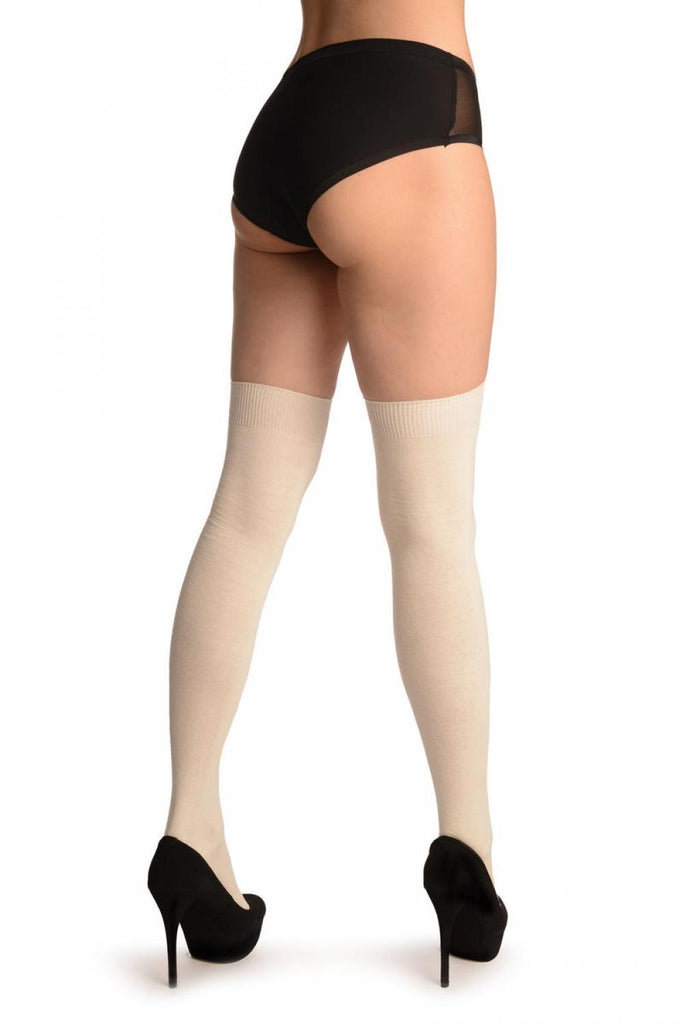 Liss Kiss Plain Light Cream All Over - Over The Knee Socks