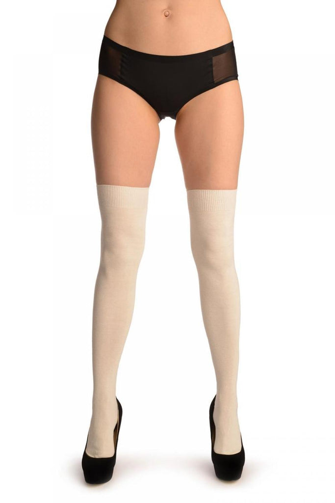 Liss Kiss Plain Light Cream All Over - Over The Knee Socks