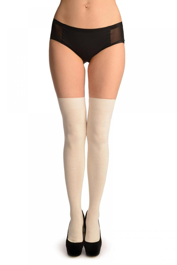 Liss Kiss Plain Light Cream All Over - Over The Knee Socks