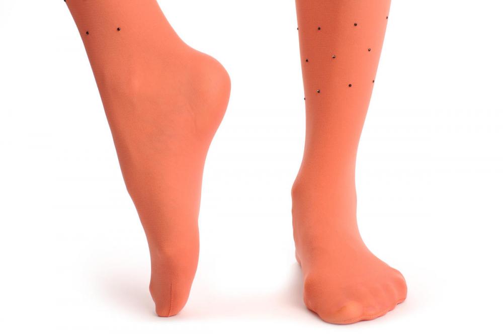 Liss Kiss Plain Light Rust Red With Black Crystals 80 Den - Tights