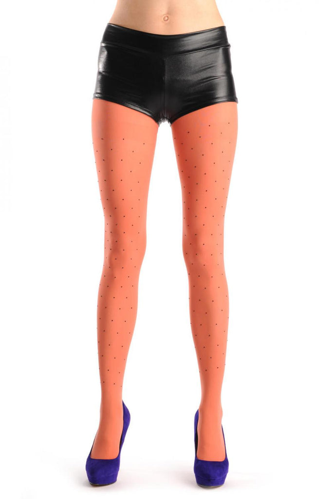 liss kiss Plain Light Rust Red With Black Crystals 80 Den - Tights