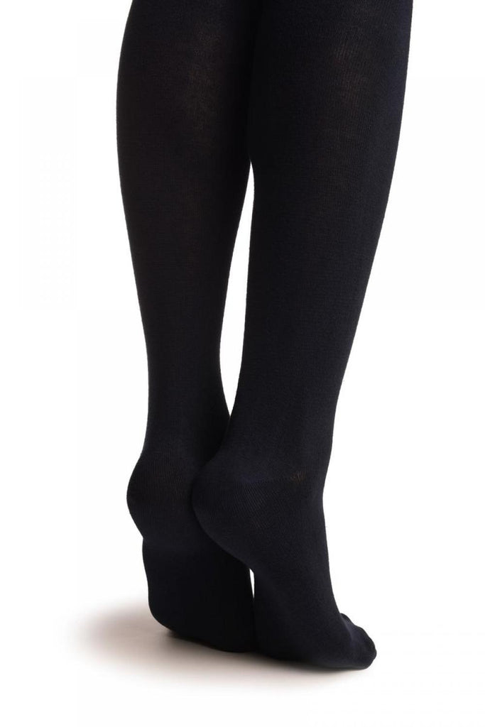 Liss Kiss Plain Oxford Blue All Over - Over The Knee Socks