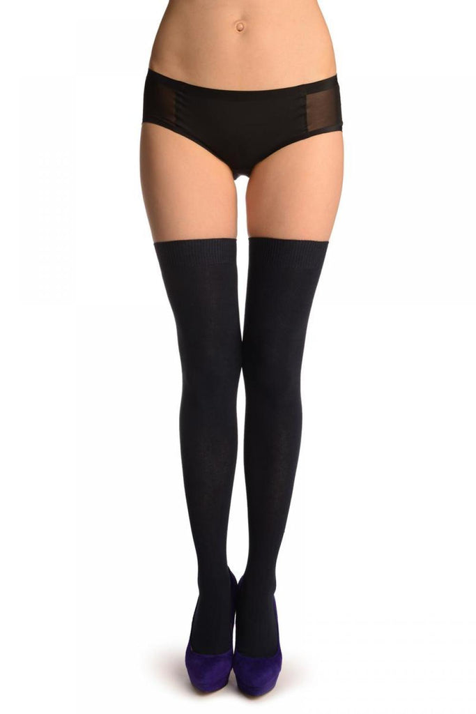 liss kiss Plain Oxford Blue All Over - Over The Knee Socks