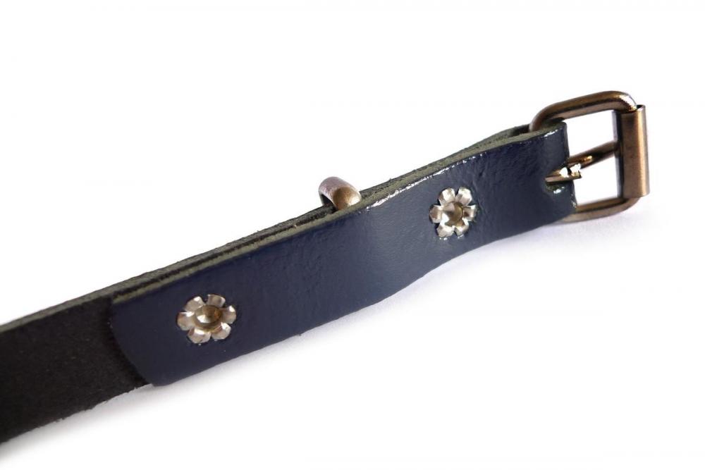 Liss Kiss Plain Oxford Blue Real Leather Women Belt - Belt