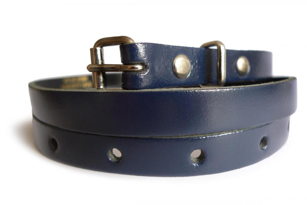liss kiss Plain Oxford Blue Real Leather Women Belt - Belt