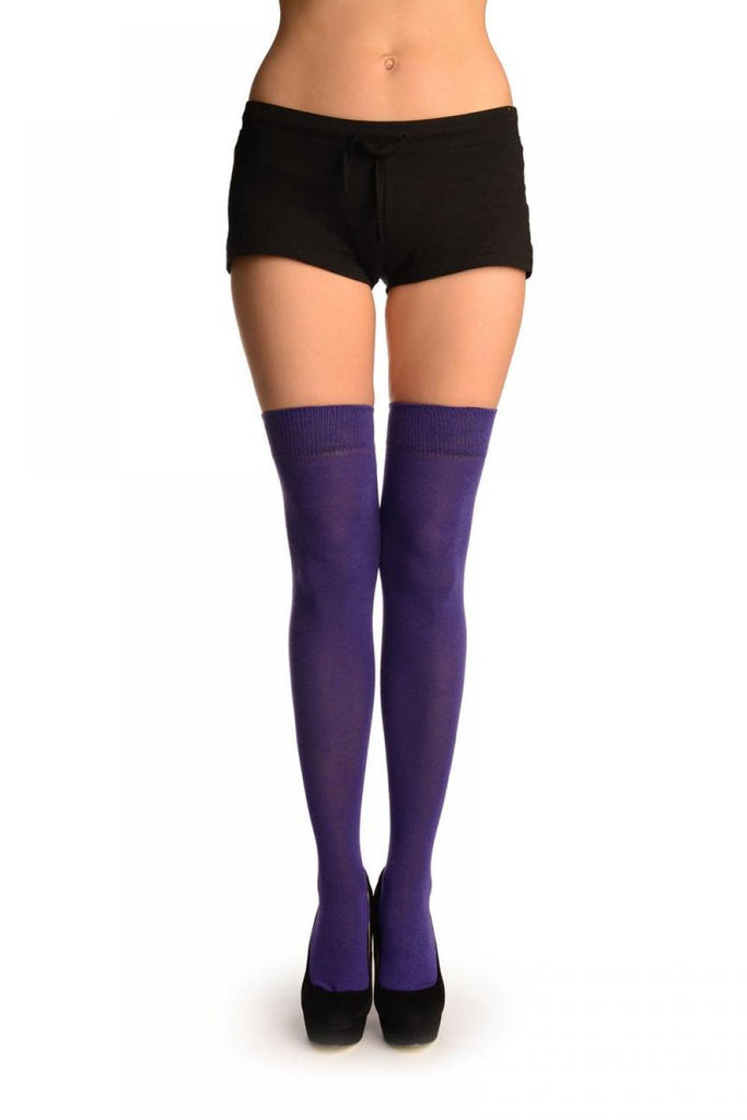 liss kiss Plain Purple Over The Knee Socks - Over The Knee Socks