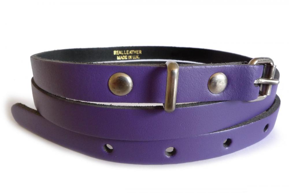 Liss Kiss Plain Purple Real Leather Women Belt - Belt