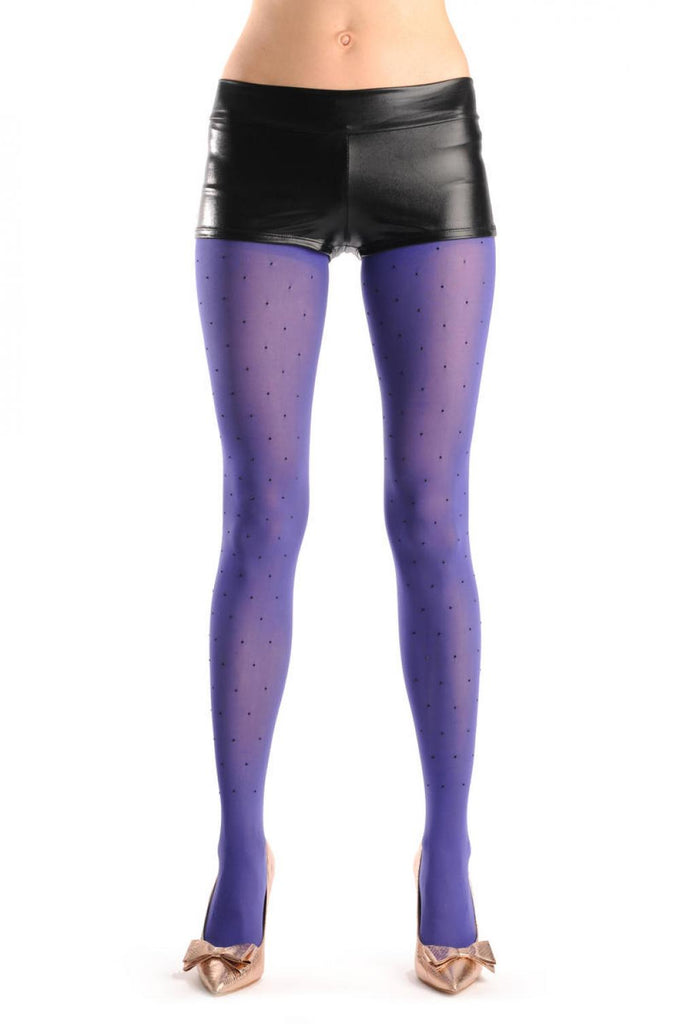liss kiss Plain Purple With Black Crystals 80 Den - Tights