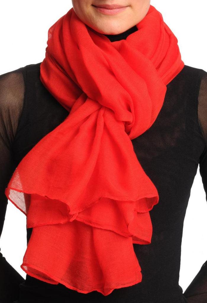 liss kiss Plain Red Unisex Scarf & Beach Sarong - Scarf
