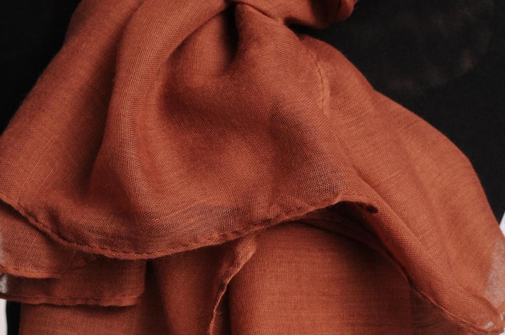 Liss Kiss Plain Rust Brown Unisex Scarf & Beach Sarong - Scarf