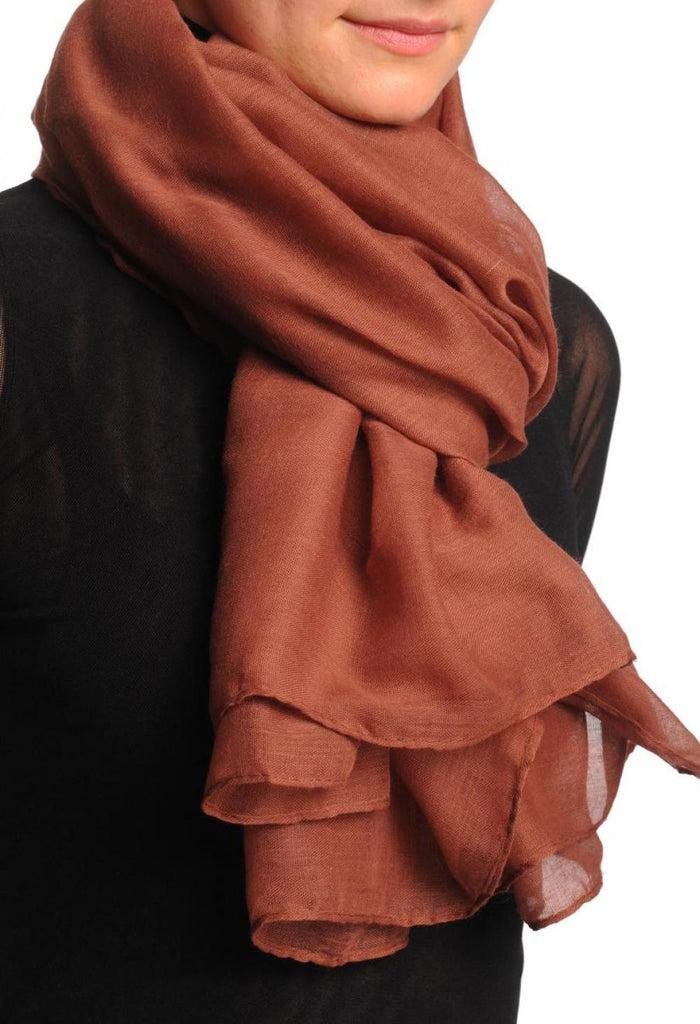 Liss Kiss Plain Rust Brown Unisex Scarf & Beach Sarong - Scarf