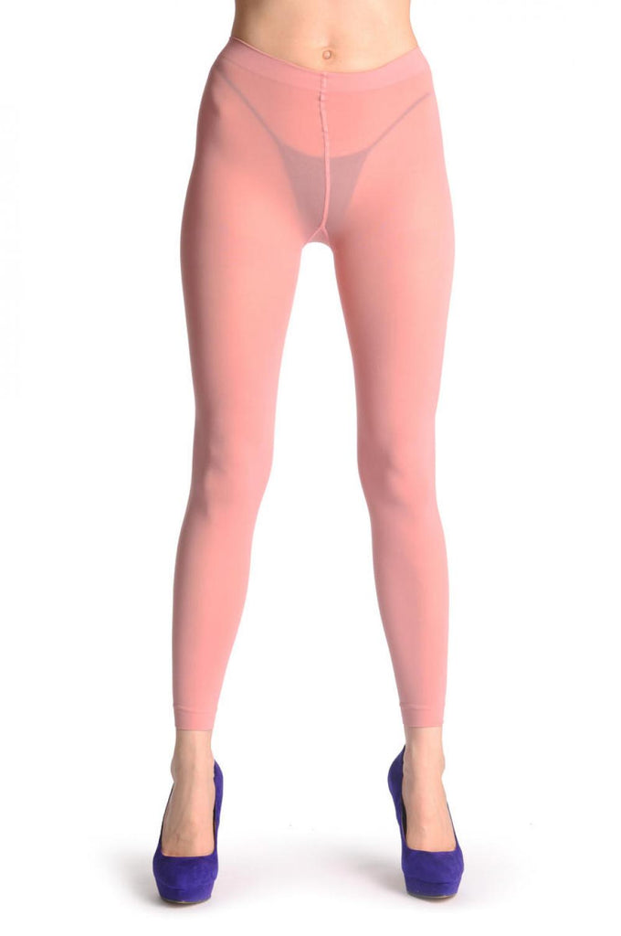 Liss Kiss Plain Soft Pink Luxury Quality 80 Denier Footless - Tights Footless
