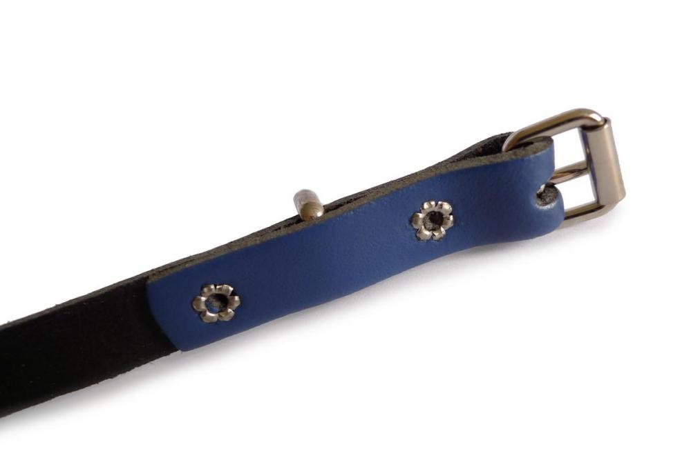 Liss Kiss Plain Steel Blue Real Leather Women Belt - Belt