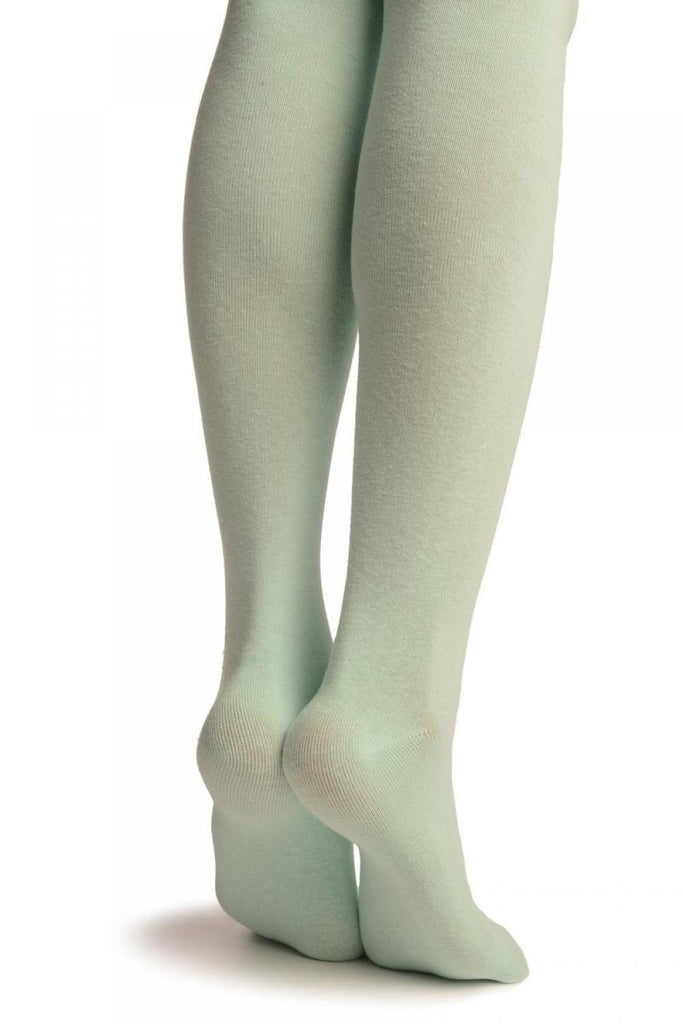 Liss Kiss Plain Tea Green All Over - Over The Knee Socks